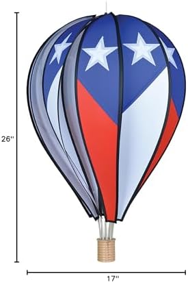 Hot Air Balloon Hanging Garden Spinner 26" - Vibrant Patriotic Design, Weather-Resistant Outdoor Decor, Durable & Lightweight for Patios, Yards