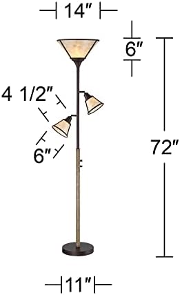 Plymouth 72" Bronze and Mica Torchiere Floor Lamp Living Room