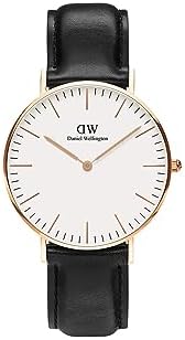 Daniel Wellington Classic Men’s Watch - 36mm - 40mm Case, Japanese Quartz Movement, Leather Strap, Water Resistant, Analog Watch for Men - Sheffield