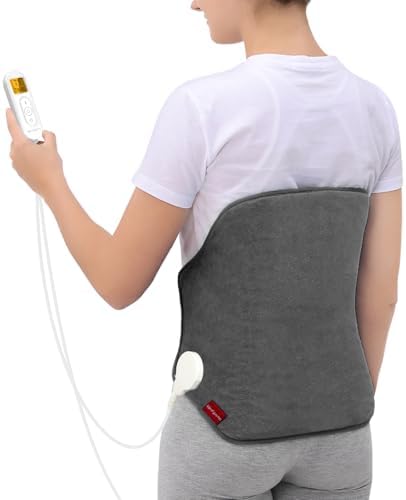 Comfytemp Heating Pad for Back & Period Abdomen, FSA Eligible HSA, XL, Grey