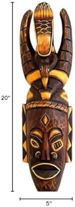 OMA African Mask Wall Hanging Decor For Love & Fortune Wooden Hand Crafted Tiki Tribal Polynesian Mask Home Decor Gift