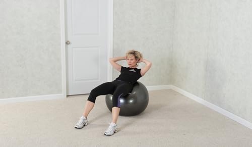 Black Mountain Products Professional Grade Exercise Stability Yoga Ball, Foot Pump, Ball Plug, Plug Puller, 2000 Pounds Static Weight Capacity Antiburst
