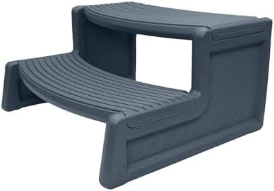 Confer Plastics Resin Multi Purpose Outdoor Non Slip Portable Spa and Hot Tub Handi-Step Deck Patio Steps Accessories, Charcoal Grey