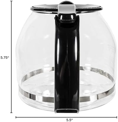 Univen 12 Cup Glass Coffeemaker Carafe Compatible with Mr. Coffee PLD13 CG12 CGX20 DR12 DRX20 GBX20 NC12 NCS12 NCS13 NCX20 TF12 TFS12 TFX20 VB12 VBX20