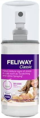 FELIWAY Classic Cat Calming Spray, 60ml | Comforts Cats at Home and On the Go and Helps to Calm During Travel
