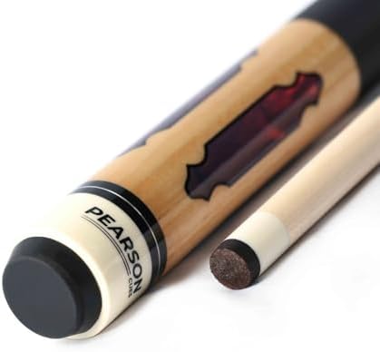 PEARSON Cues League Series Pool Cue Stick Maple Wood Billiard Cue with Leather Grip, Stainless Steel Joint