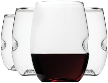 GOVINO Unbreakable Plastic Wine Glasses - Stemless Shatterproof Tritan Glassware, Fancy Cups That Look Like Glass, 16oz, Set of 4