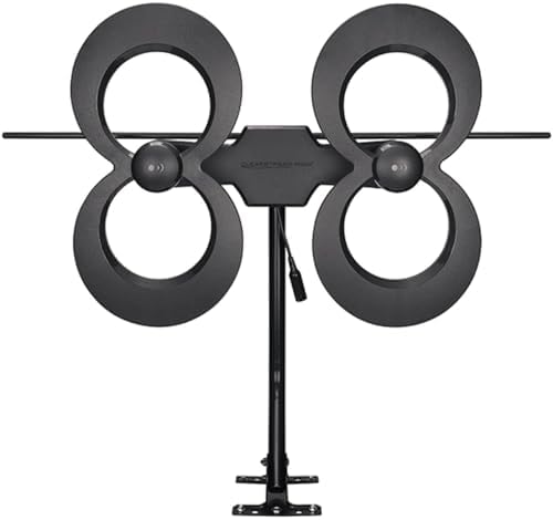 Antennas Direct ClearStream 4V Indoor Outdoor TV Antenna, UHF VHF, Multi-Directional, 70+ Mile Range, 4K 8K UHD, NEXTGEN TV – w/ 20-inch Mast (Black)
