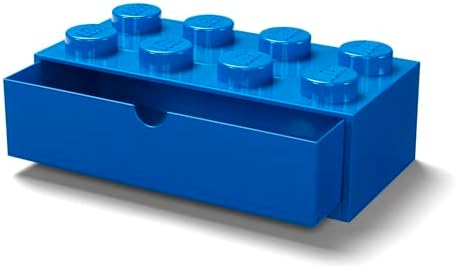 Room Copenhagen Lego Storage Brick 8 Desk Drawer, 8-Stud Stackable Tabletop Storage Box, 12.4 x 6.2 x 4.4 in