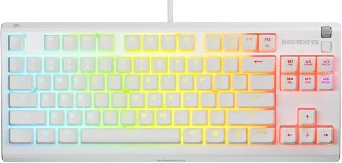 SteelSeries Apex 3 TKL White RGB Gaming Keyboard - Compact Tenkeyless Form Factor - 8-Zone RGB Lighting - Water and Dust Resistance - Whisper Quiet