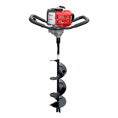 GardenTrax Earth Auger Combo 43cc 2cycle Powerhead with 8 Inch Auger Drill Bit EPA Compliant Post Hole Digger