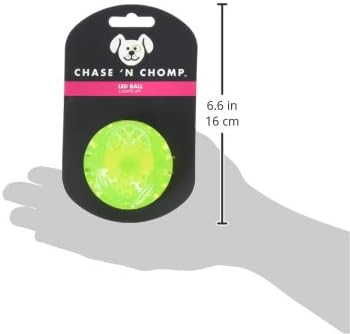 Chase 'n Chomp Durable TRP LED Light Up Fetch Ball Dog Toy, 2.5"