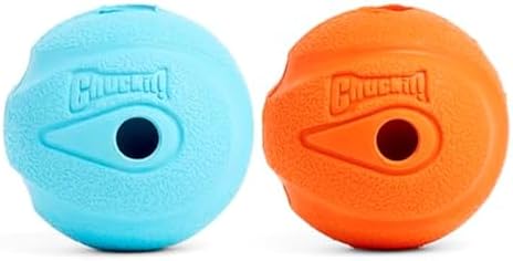Chuckit! The Whistler Ball Dog Toy, Medium (2.5 Inch Diameter) for Dogs 20-60 lbs, Pack of 2, Multicolor