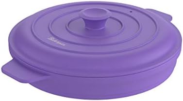 Bakerpan Collapsible Silicone Microwave Vegetable Steamer with Lid - 64 oz Silicone Steamer Pot for Cooking, Steaming & Reheating Food - BPA-Free, Dishwasher Safe