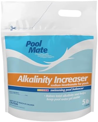 Pool Mate 5-Pounds Premium Alkalinity Increaser for Swimming Pools | 100% Sodium Bicarbonate, Alkalinity Up, Easy To Use, Works Fast, 11 ounces raises alkalinity 10 ppm per 5,000 gallons