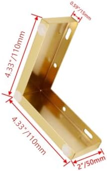 Bitray Metal Sofa Leg 2 Inch Height L Shape Furniture Leg Gold Sofa Legs Table Cabinet Cupboard Couch Leg Furniture Feet Replacement - 4pcs