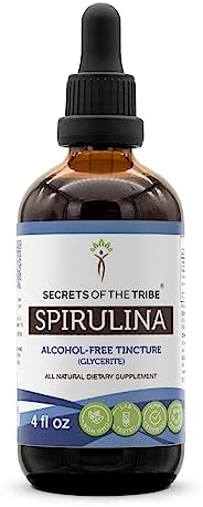Secrets of the Tribe Spirulina Alcohol-Free Liquid Extract, Spirulina (Arthrospira Platensis) Tincture Supplement (2 FL OZ)