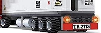 General Jim's Big Red Semi-Truck Building Blocks Truck Vehicle | Compatible with Lego and All Major Brick Building Brands