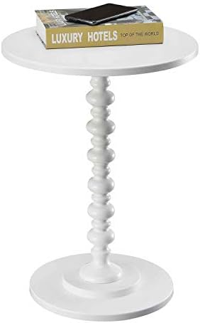 Convenience Concepts Palm Beach Spindle Table 17.75" - Traditional Round End Table for Living Room, Turned Solid Wood Side Table, Classic Display Pedestal Table, Espresso