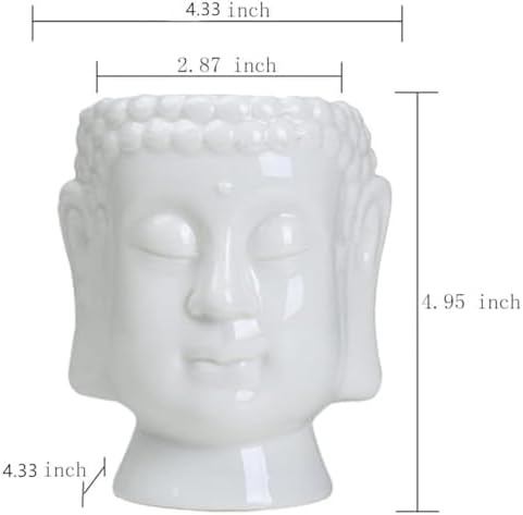 Buddha Head Planter Ceramic Flower Pot Planters for Home Garden Ofiice Desk Decor