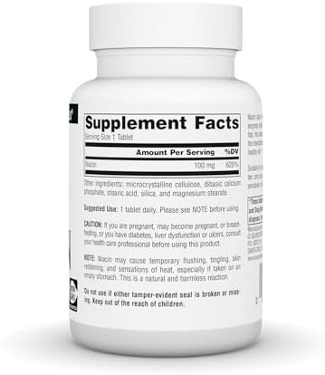 Source Naturals Niacin, Vitamin B-3, Non-GMO, 100 mg - 250 Tablets