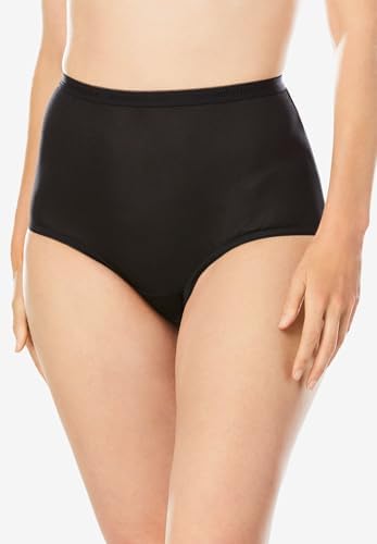 Comfort Choice Plus Size 5-Pack Classic Silky Nylon Brief