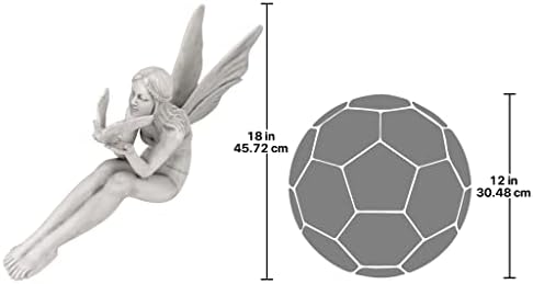 Design Toscano KY71004 Fiona The Flower Fairy Garden Statue, 17 Inch, Antique Stone