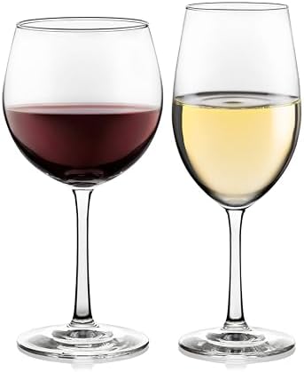 Libbey Vineyard Reserve Wine Glasses Set of 12, Red & White Clear Stemware | 119.7 oz and 18 oz Capacities Designed to Enhance Wine Flavors with Dishwasher-Safe Cleanup