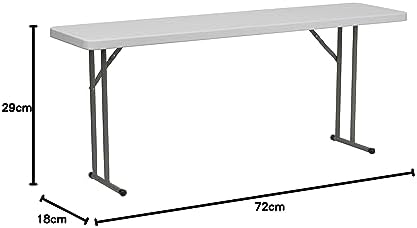 Flash Furniture Elon 6' Plastic Folding Training and Event Table, Rectangular Folding Training Table with 220-lb. Static Weight Capacity, White