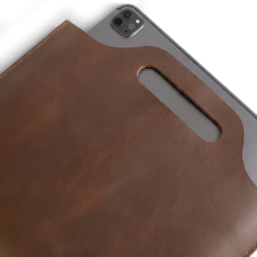 Hide & Drink, Flat Handbag, Minimalist Style Carry-On Bag, Thin Portfolio, Classic Document Holder, Travel Accessory, Full Grain Leather, Handmade