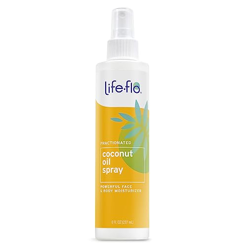 LIFE-FLO Fractionated Coconut Oil Spray, 8 fl oz | Lightweight Moisture for Skin, Hair & Nails - Fast Absorbing Liquid Coconut Oil - Hypoallergenic