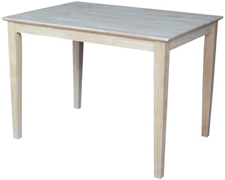 International Concepts Table Top Solid with Wood Bar Height Shaker Legs, 30 by 48-Inch, Unfinished