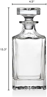 Whiskey Decanter for Liquor Scotch Bourbon Vodka or Wine - 750ml