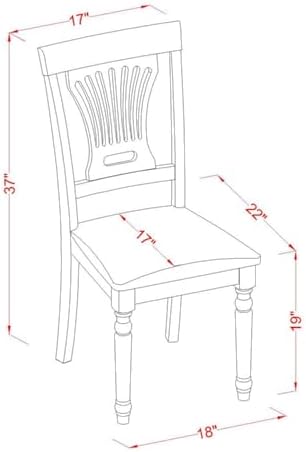 East West Furniture PVC-WHI-C Plainville Kitchen Dining Chairs - Linen Fabric Upholstered Solid Wood Chairs, Set of 2, Buttermilk & Cherry
