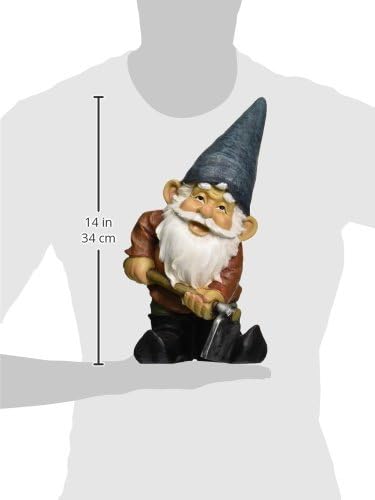 Design Toscano Garden Gnome Statue - Digger The Gnome - Outdoor Garden Gnomes - Funny Lawn Gnome Statues