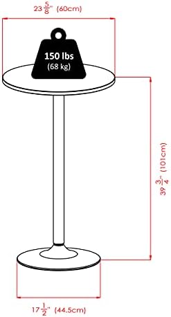 Winsome Obsidion Round Tall Pub Table, Black, 40" | Small High Top Circle Bar Style Cocktail or Bistro Table for Kitchen, Breakfast Nook, Dining Area