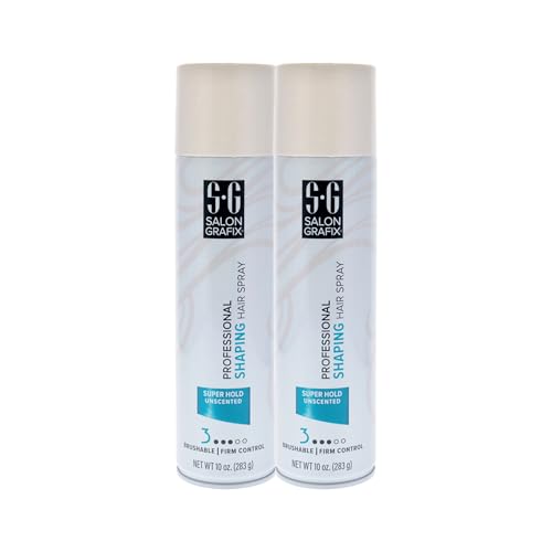 Salon Grafix Shaping Hair Spray - Brushable and Freshly Scented Hairspray for Women and Men - Professional Quality Result - Extra Super Hold - 2 pc