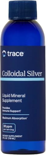 Trace Minerals Colloidal Silver Liquid Supplement, 16 oz | 30 PPM bio-active hydrosol, 99% pure silver, no additives or preservatives, distilled water base, super-oxygenated