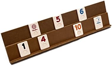 Bello Games New York, Inc. Spring Street Deluxe Designer Rummy Game Set with Wooden Racks and Large Size Engraved Numbers in a Blue Velour Case