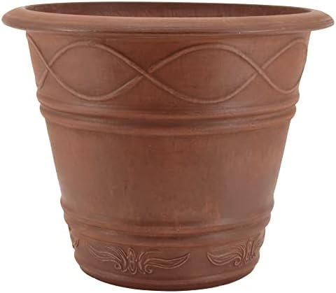 PSW Pot Collection Western Weave Planter Pot for Indoor and Outdoor Plants and Gardens, 14.5-inch, Taupe