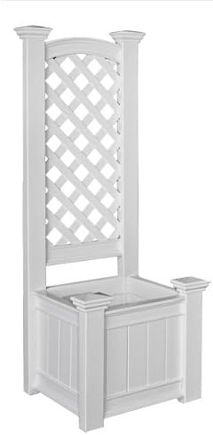 Kensington 23"W x 20"L Vinyl Planter Box with Trellis