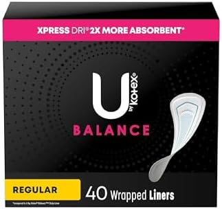U by Kotex Balance Regular Liners, 40 Count