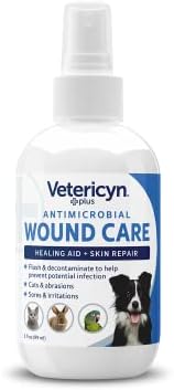 Vetericyn Plus Dog Wound Care Spray | Healing Aid and Skin Repair, Clean Wounds, Relieve Dog Skin Allergies, Safe for All Animals. 16 ounces