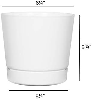 Novelty Majestic Full Depth Round Cylinder Pot, Glossy White, 8-Inch (10082)