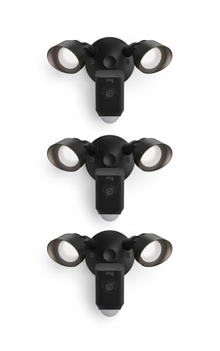 Ring Floodlight Cam Wired Plus, Outdoor home or business security with motion-activated 1080p HD video and floodlights, Black