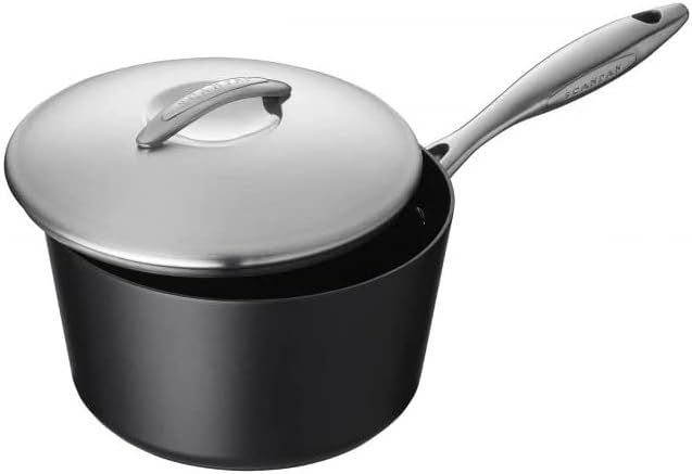 Scanpan Professional 2 qt Nonstick Saucepan with Lid - Compatible with All Cooktops, Induction Ready, Metal Utensil Safe, Oven Safe to 500°F, Dishwasher Safe
