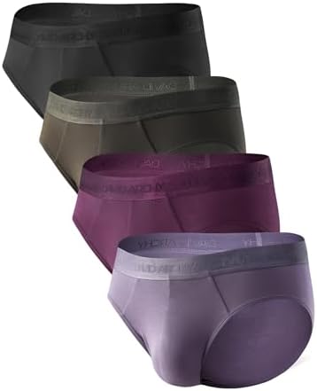DAVID ARCHY Men's Soft Modal Briefs No Fly Support Pouch 4 or 7 Pack | Breathable moisture-wicking fabric Underwear features comfortable elastic waistbands and roomy 3D contours.