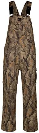 Uninsulated Camouflage Bib Overall for Men, Non-Insulated, Cotton Poly Blend Hunting Coveralls for Warm Weather