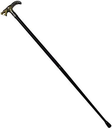 Silver Metal Golden Winged Dragon Cane 2pc Steel Shaft Travel Walking Stick