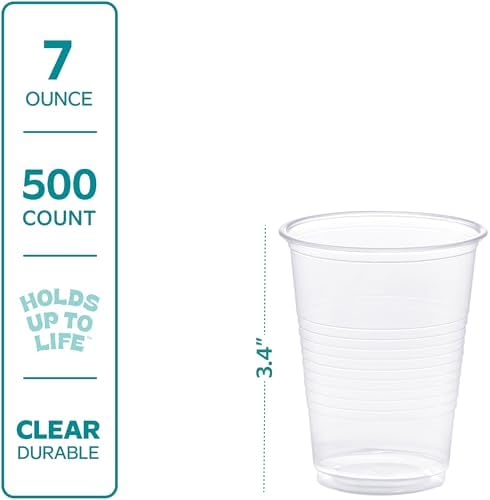 GUSTO 7 oz Clear Plastic Cups [500 Count] Disposable Cold Drinking Cups